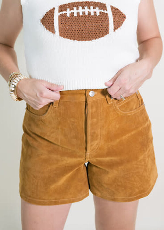 Free People Tippi Vegan Suede Short Dark Honey