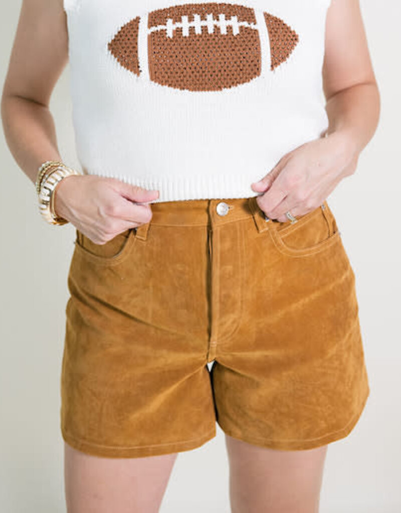 Free People Tippi Vegan Suede Short Dark Honey