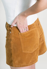 Free People Tippi Vegan Suede Short Dark Honey
