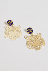 LSU Tiger Face Earrings