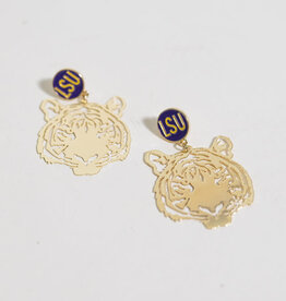 LSU Tiger Face Earrings