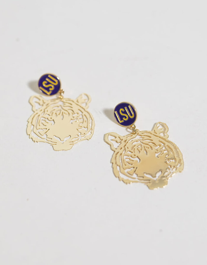 LSU Tiger Face Earrings