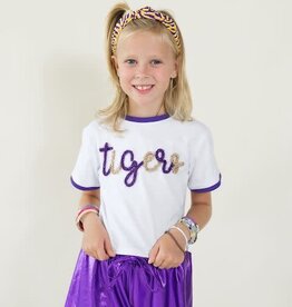 Tigers Tinsel Ringer Boxy Tee