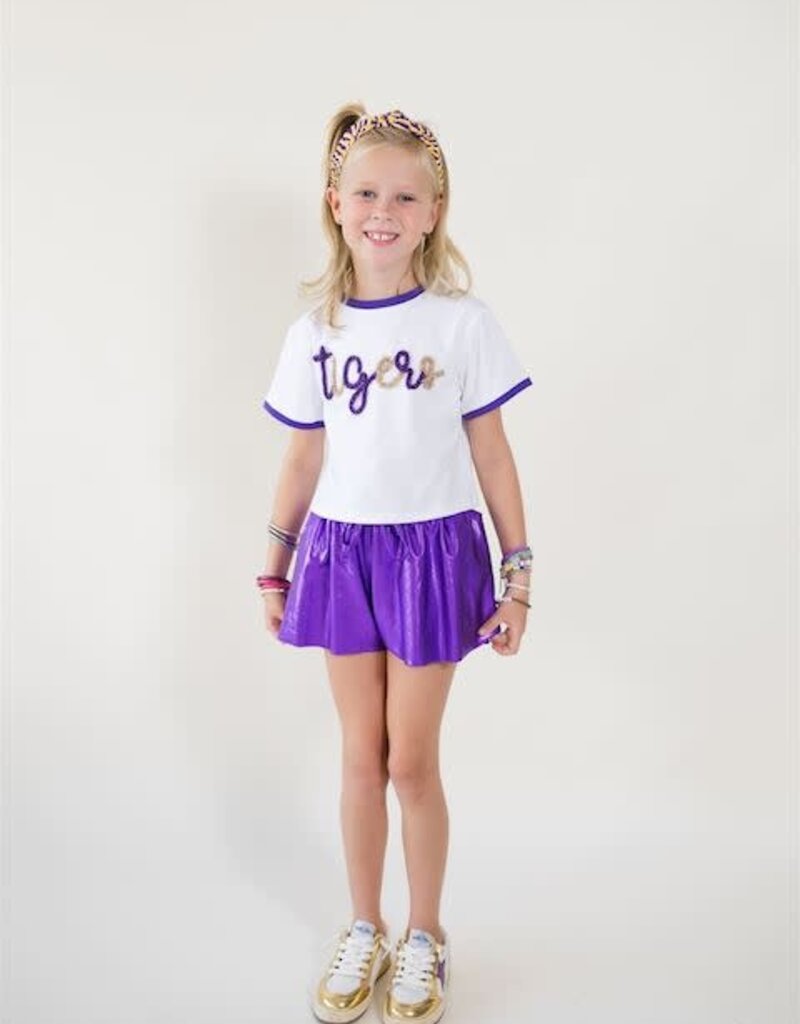 Tigers Tinsel Ringer Boxy Tee