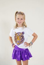 Girls Sequin Tiger Face Boxy Tee