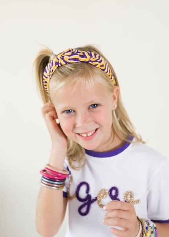 Girls Tiger Print Top Knot Headband
