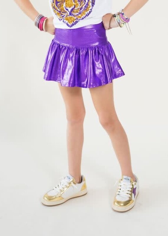 Purple Shimmer Gathered Skort