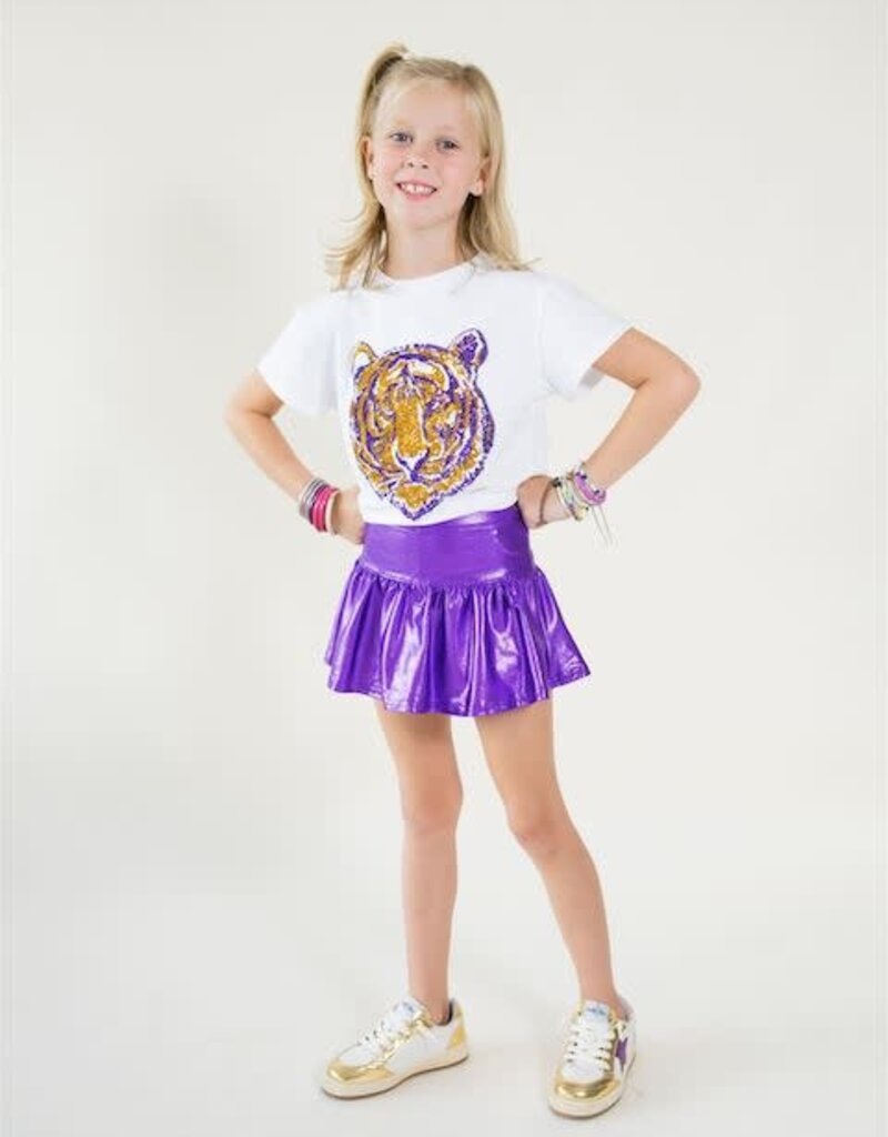 Purple Shimmer Gathered Skort