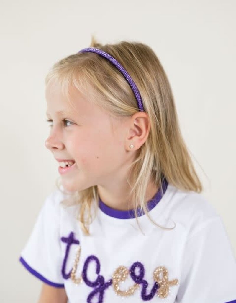 Purple Thin Rhinestone Headband