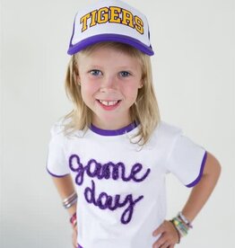 Girls Tigers Trucker Hat Purple