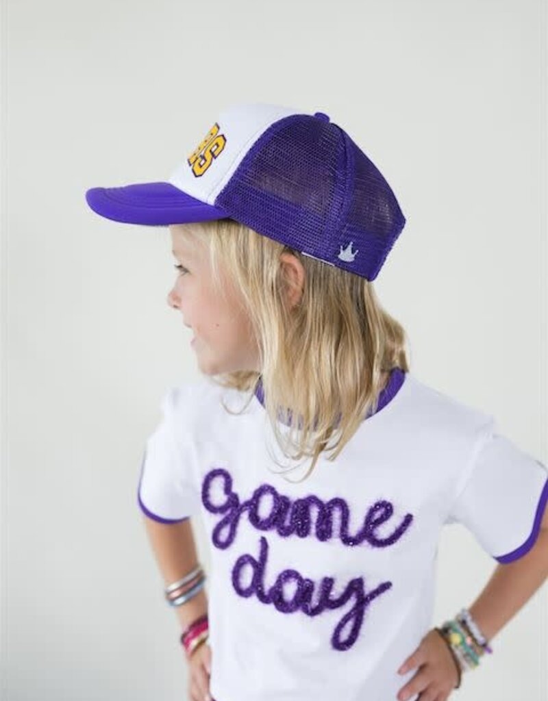 Girls Tigers Trucker Hat Purple