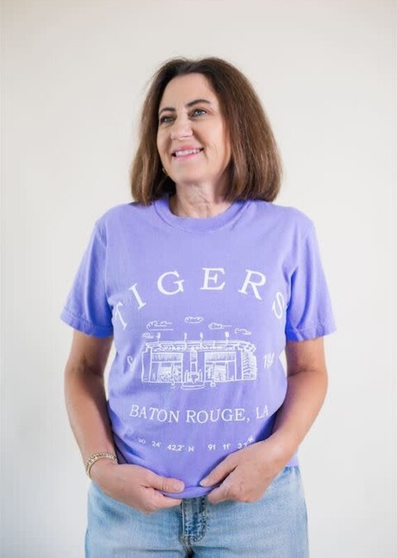 Violet LSU Tiger Stadium Tee