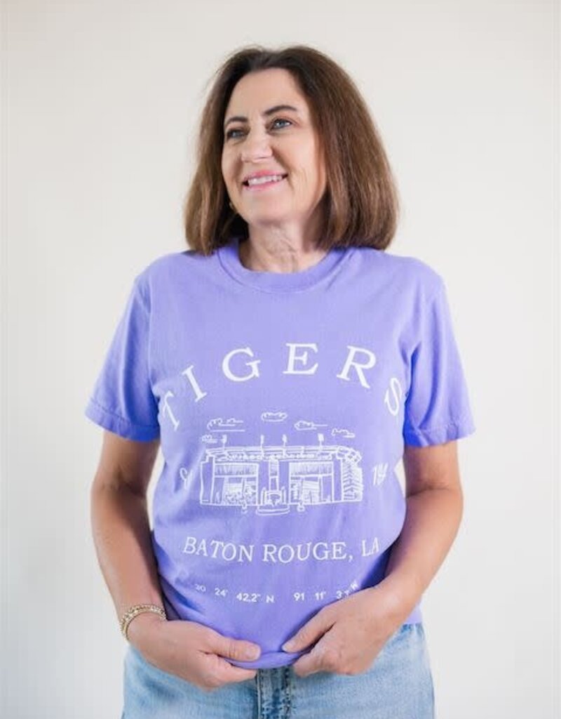 Violet LSU Tiger Stadium Tee