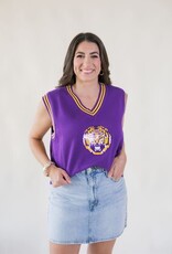 Queen of Sparkles Licensed LSU Small Mascot Sweater Vest