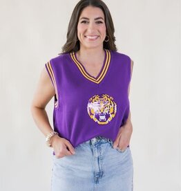 Queen of Sparkles Licensed LSU Small Mascot Sweater Vest