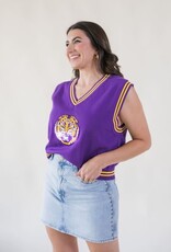 Queen of Sparkles Licensed LSU Small Mascot Sweater Vest