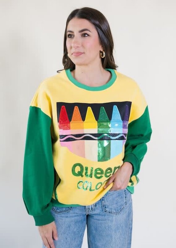 Queen of Sparkles Queen Colors Crayons Sweatshirt