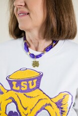 Purple Tiger Charm Scarf Necklace