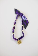 Purple Tiger Scarf w/ Large Tiger Charm