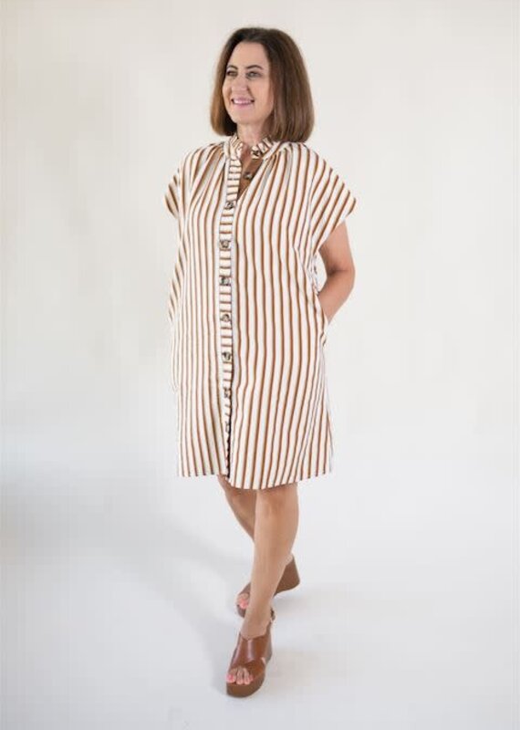 Sullivan Striped Button Down Dress