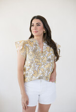 Dylan Sunflower Button Front Blouse