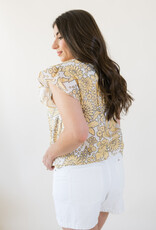 Dylan Sunflower Button Front Blouse