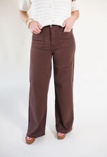 Just Black Dark Brown Mini Patch Pocket Wide Leg