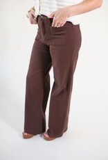 Just Black Dark Brown Mini Patch Pocket Wide Leg