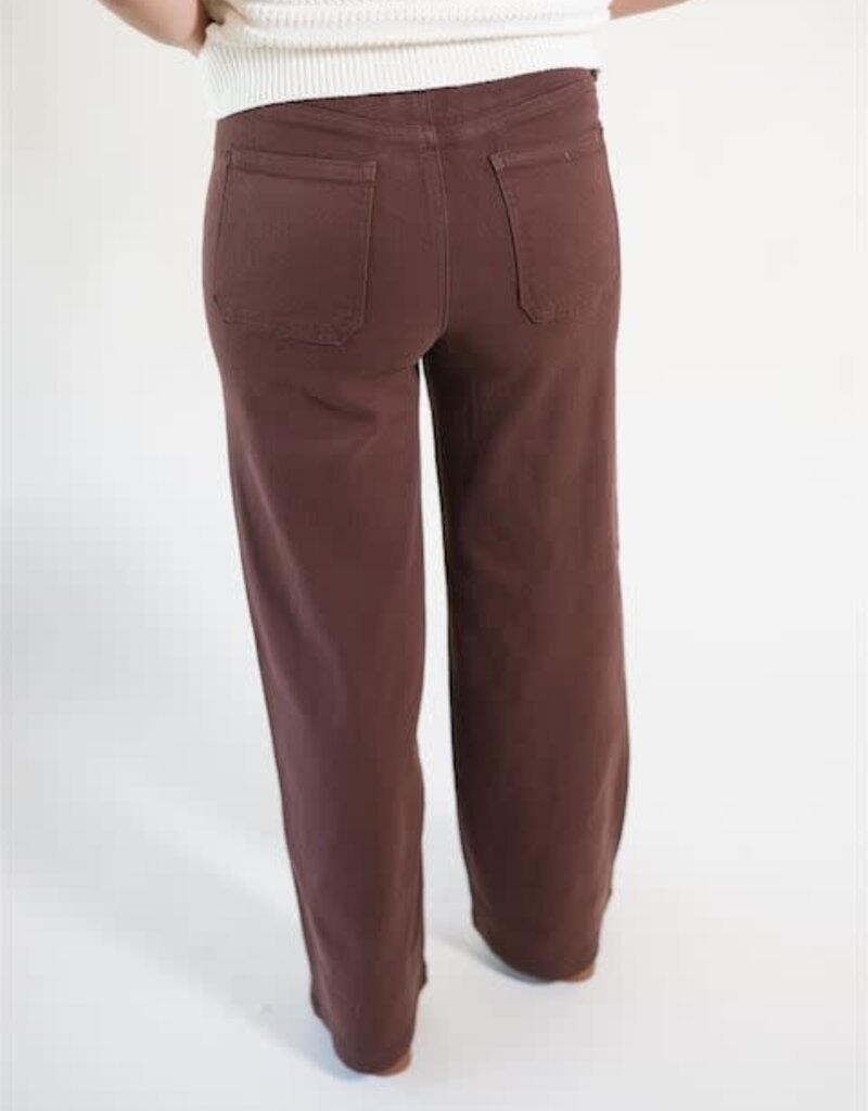 Just Black Dark Brown Mini Patch Pocket Wide Leg