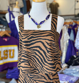 Tiger Print Square Neck Crop Tank