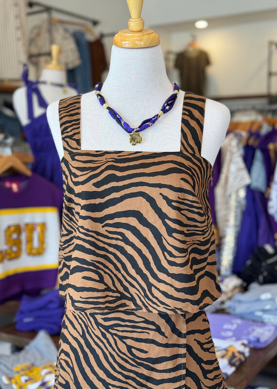 Tiger Print Square Neck Crop Tank