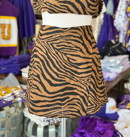 Tiger Print Asymmetric Wrap Skort