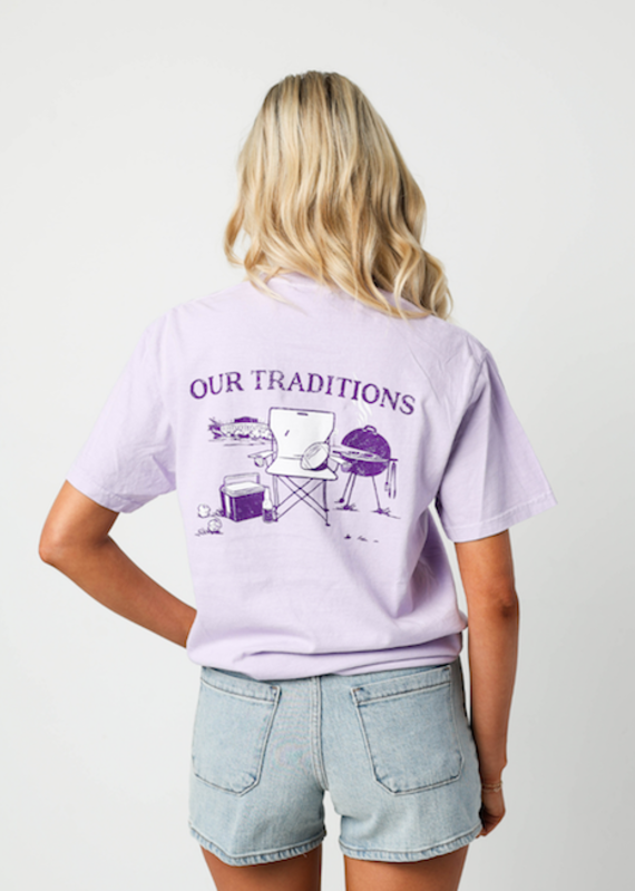 Our Traditions Gameday Pocket Tee Lavender