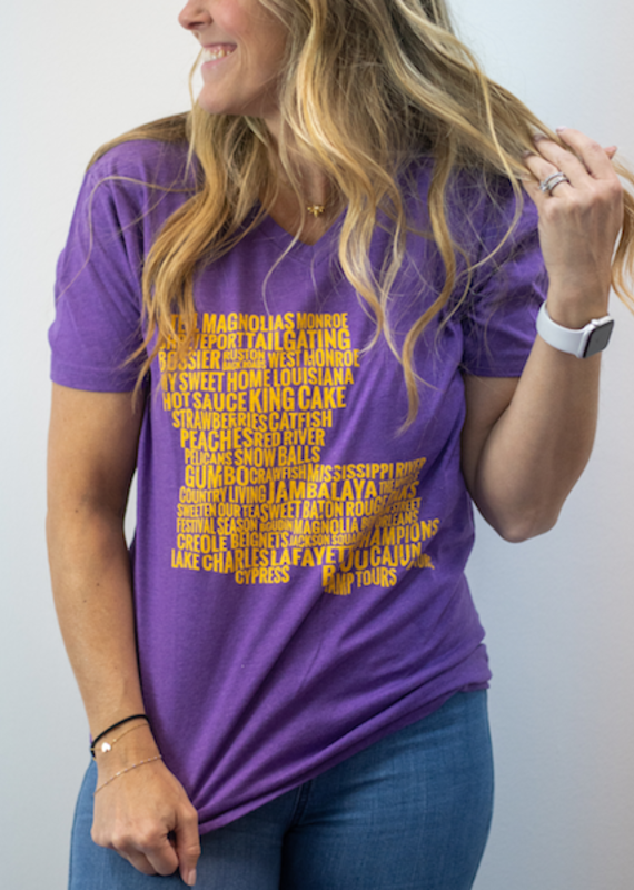 Louisiana State Pride Tee Purple