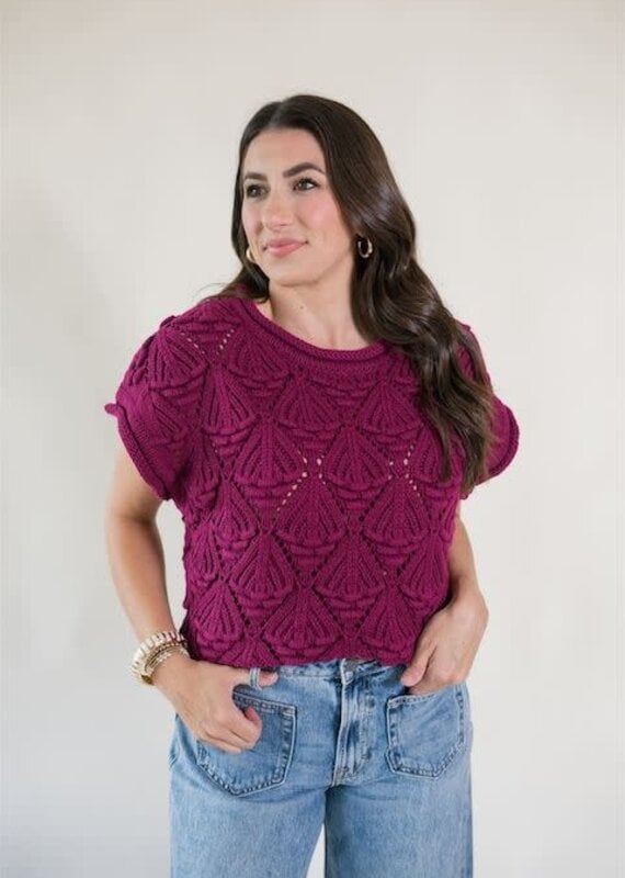 Dahlia Sweater Top Mulberry