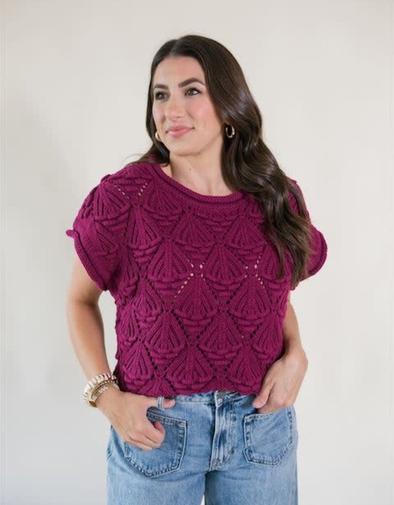 Dahlia Sweater Top Mulberry