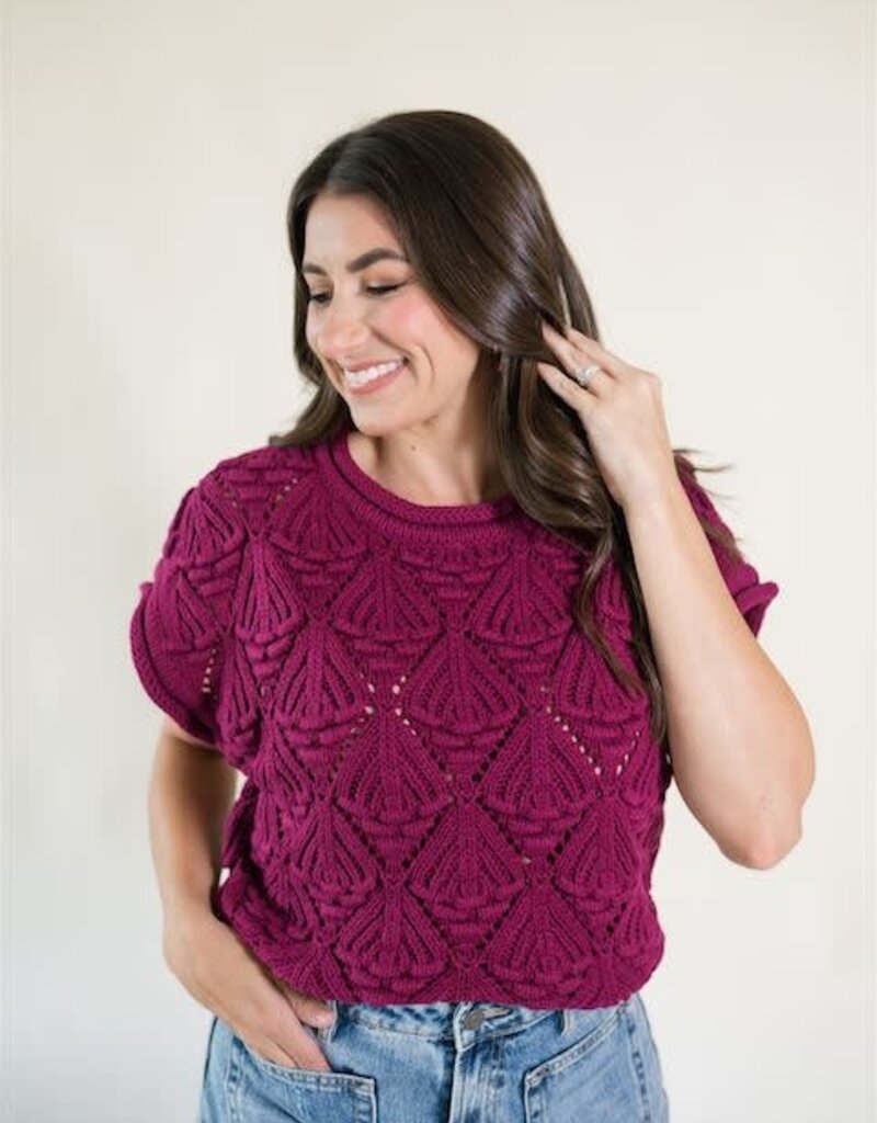 Dahlia Sweater Top Mulberry