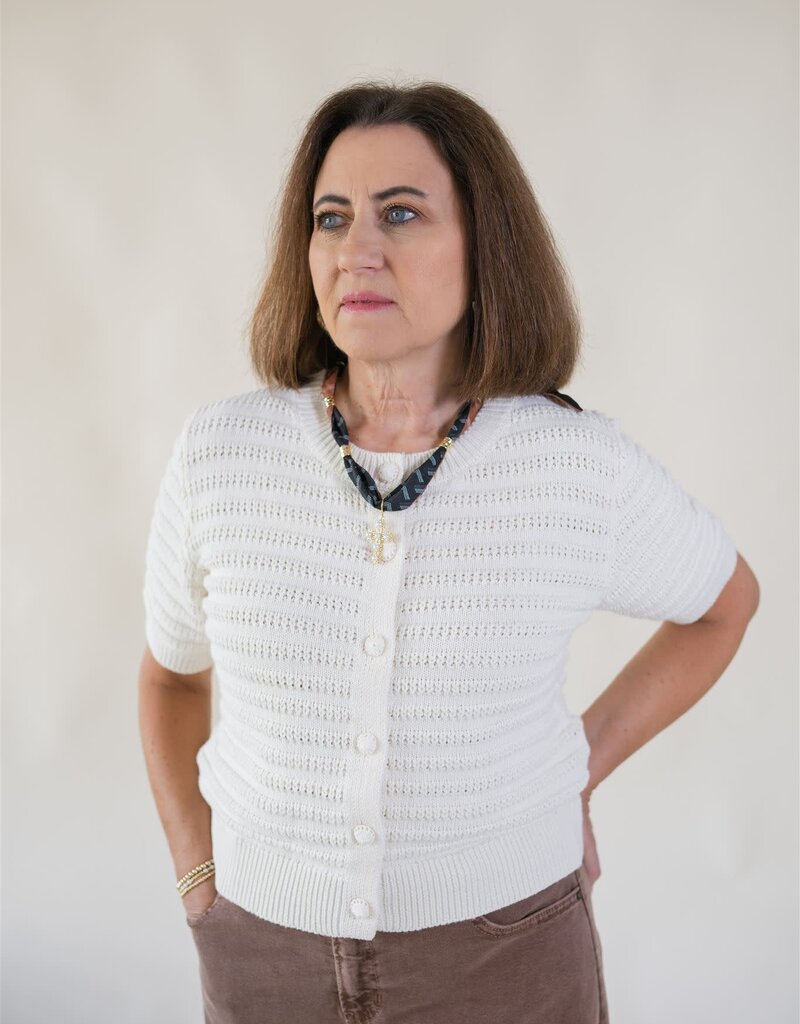 Sylvie Crochet Knit S/S Cardigan