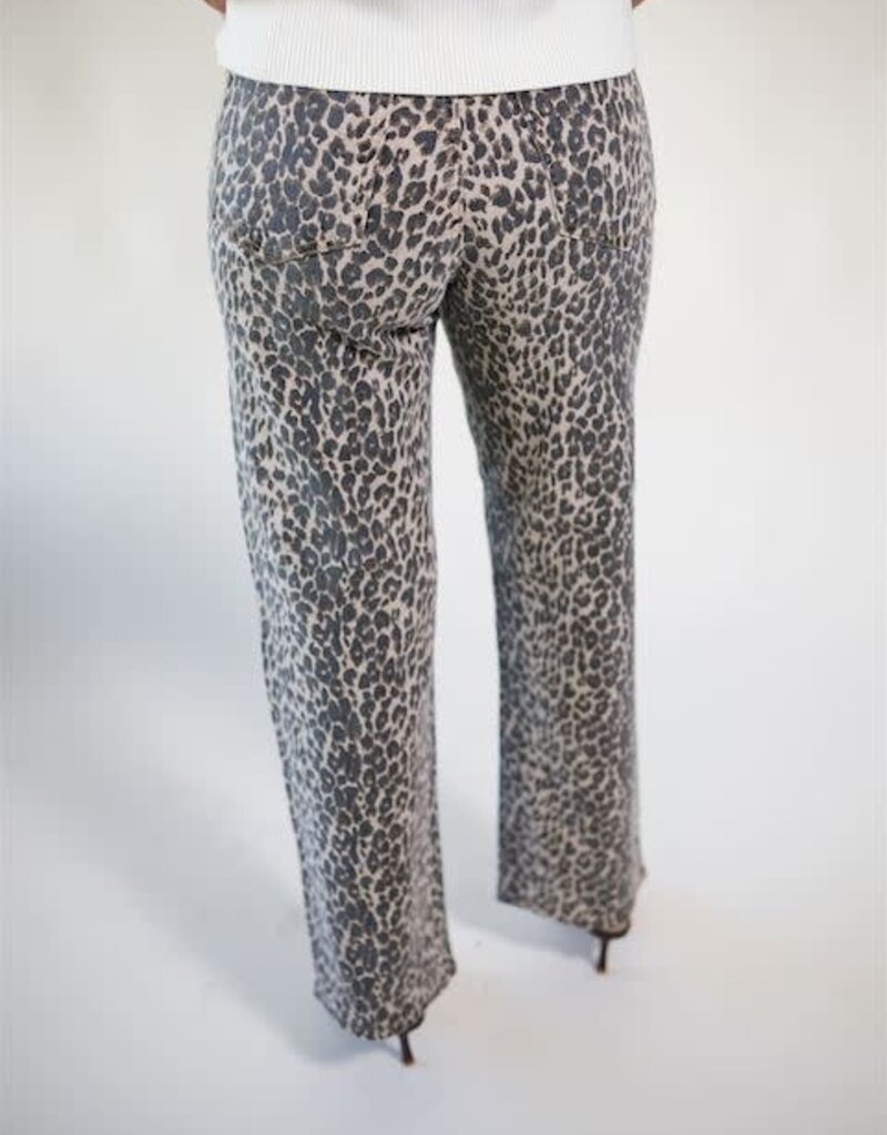 Just Black Leopard High Rise Vintage Straight