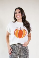 Posh Pumpkin Sweater Top Cream