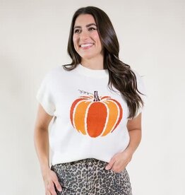 Posh Pumpkin Sweater Top Cream