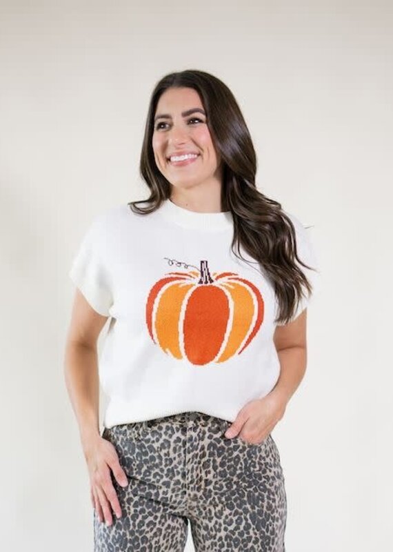 Posh Pumpkin Sweater Top Cream
