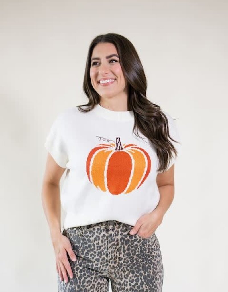 Posh Pumpkin Sweater Top Cream