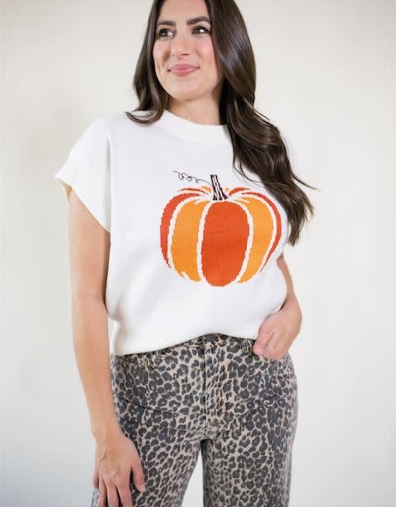 Posh Pumpkin Sweater Top Cream