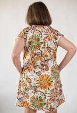 Sadie Flower Print Button Up Dress