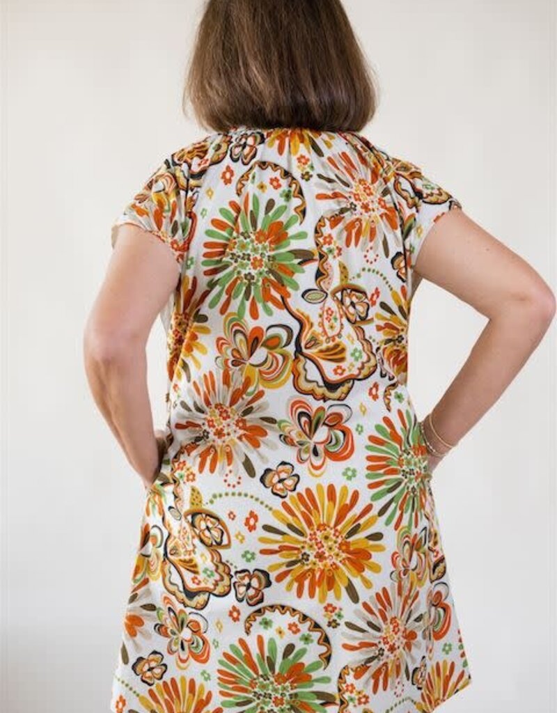 Sadie Flower Print Button Up Dress