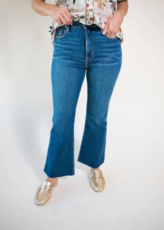 Hidden Happi Crop Flare Dark Blue