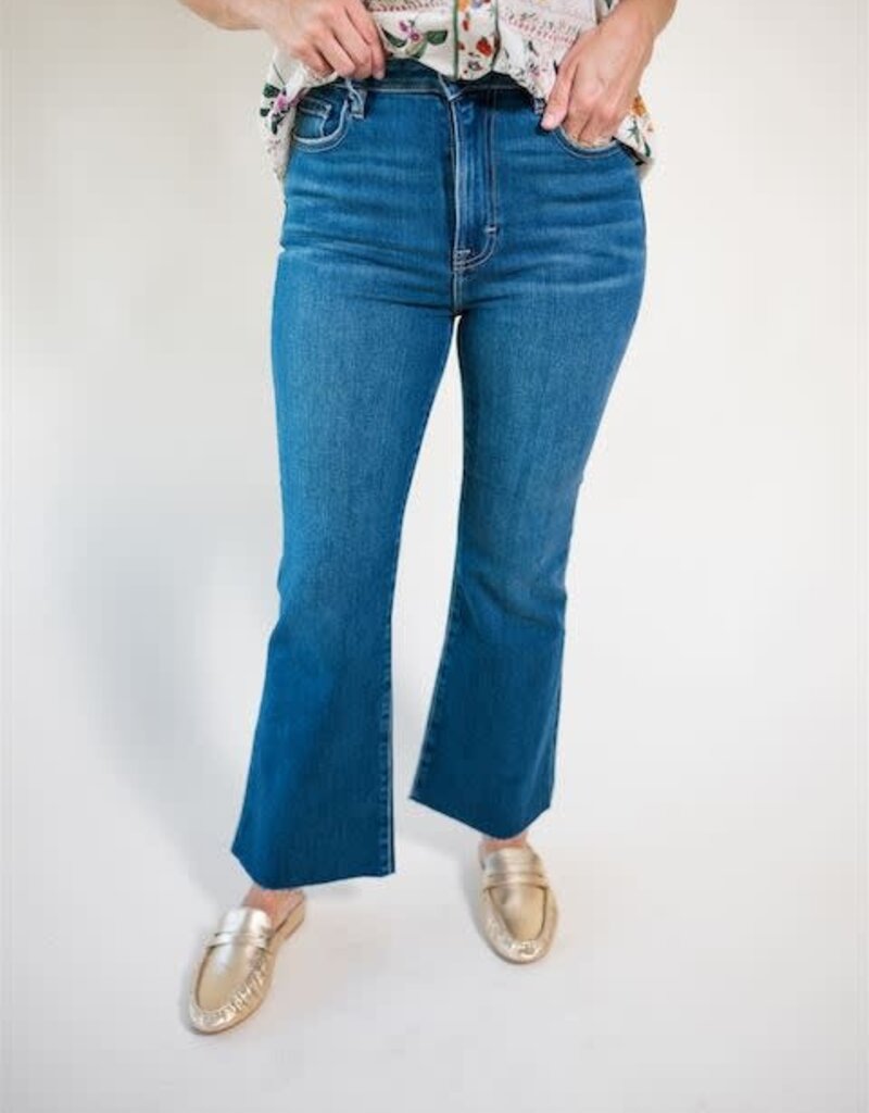 Hidden Happi Crop Flare Dark Blue