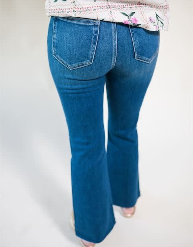 Hidden Happi Crop Flare Dark Blue