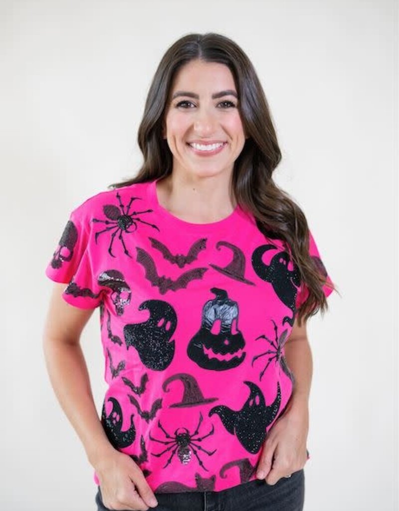 Queen of Sparkles Hot Pink & Black Halloween Icon Tee